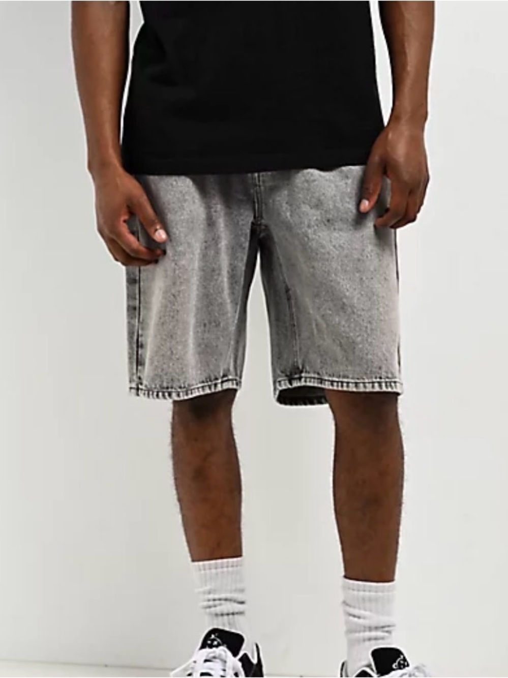 Empyre Scramble Grey Denim Skate Shorts Jorts 32